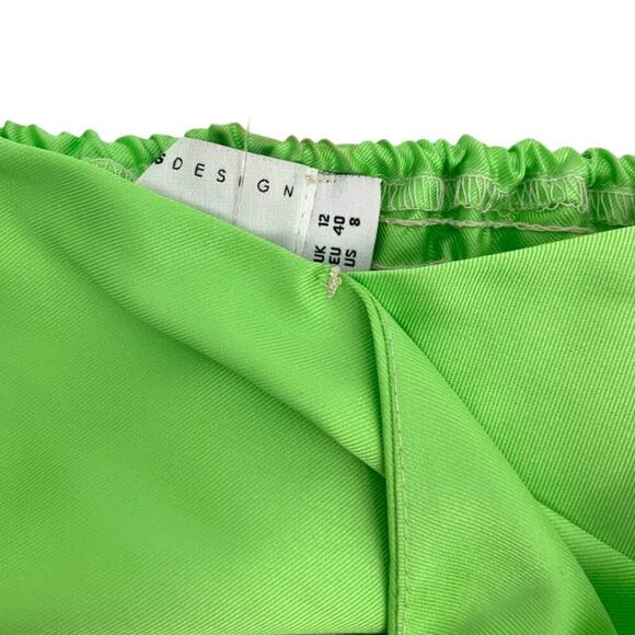 ASOS DESIGN Cold Shoulder Top Puff Ball Sleeve Green Size 8 NWOT $50 MSRP - Picture 3 of 6